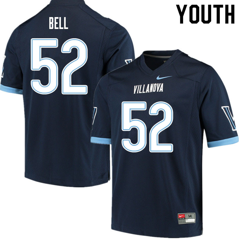 Youth #52 Brendan Bell Villanova Wildcats College Football Jerseys Sale-Navy - Click Image to Close